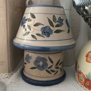 Blue Floral Ceramic Mini Lamp